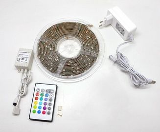 Waterproof Flexible LED Strip Lighting Kits 24keys White Adapter CE UL GS